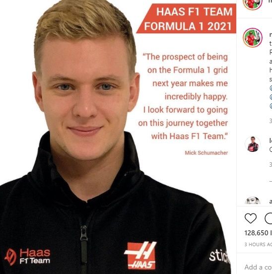 Due to the legendary Schumacher, Miks signs a contract with the F-1 team “Haas”